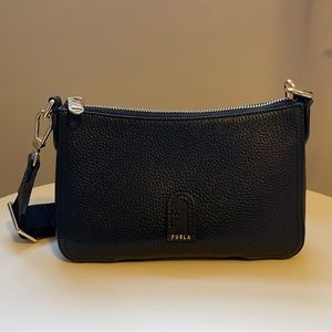 Furla Atena Black Leather Crossbody Bag
